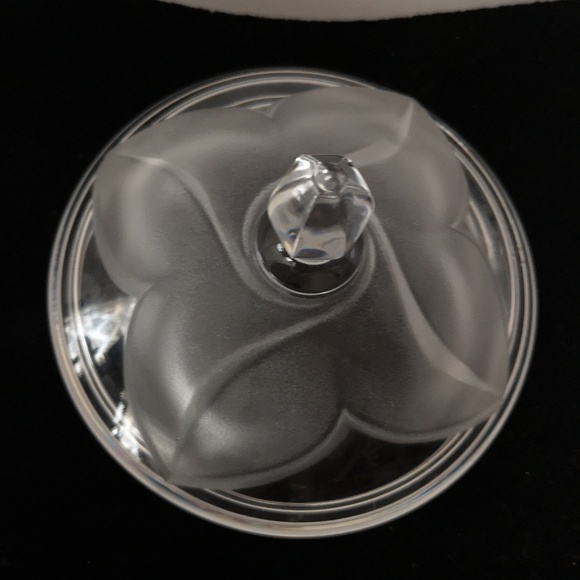 Beautiful Vintage JG Durand 24% Lead Cristal Covered Trinket Bowl Frosted Flower - Picture 5 of 6